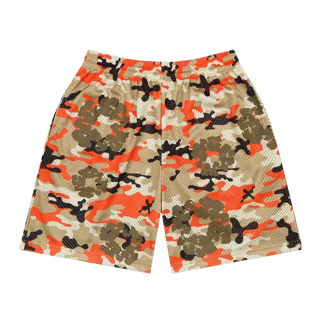 Denim Tears Camo Cotton Wreath Mesh Shorts Brown — Authentic Shorts at CLZTURE