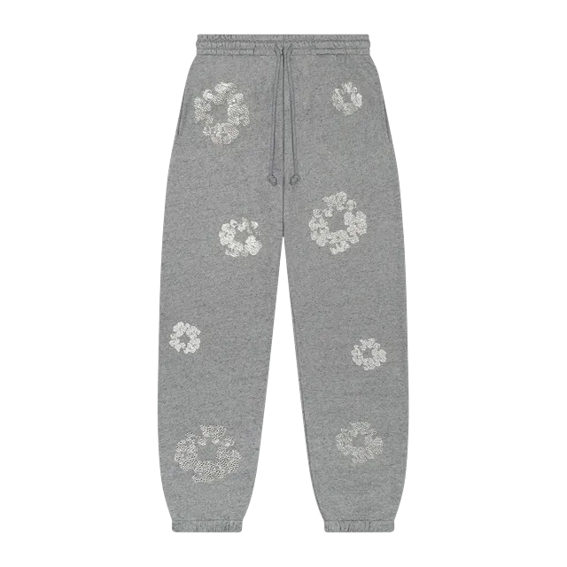Denim Tears Cashmere Swarovski Cotton Wreath Sweatpants Grey — Authentic Pants & Trousers at CLZTURE