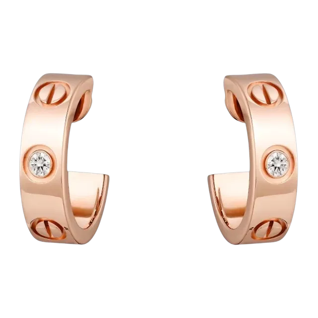 Cartier Créoles Love Classique 2 Diamants Gold — Authentic Cartier in stock at CLZTURE
