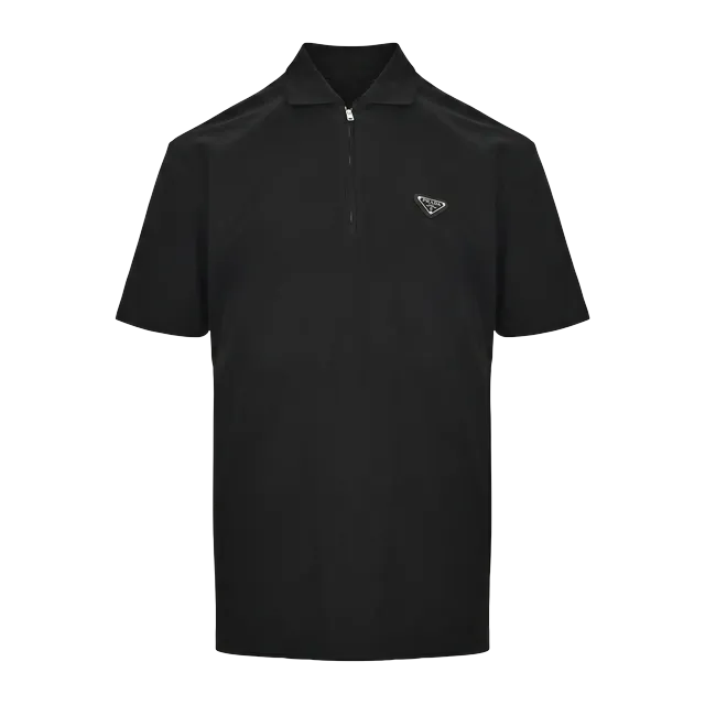 Prada Polo Cotton Re-Nylon Black — Authentic T-Shirts at CLZTURE
