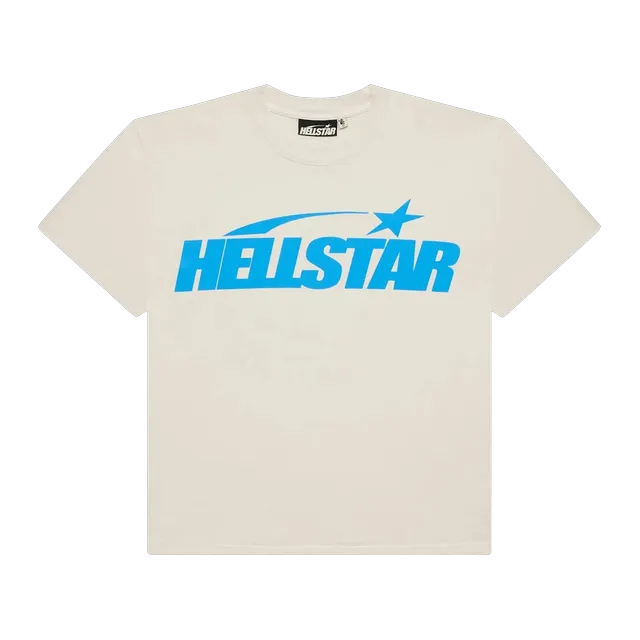 Hellstar Classic T-Shirt (Regular Print) White/Blue — Authentic Hellstar in stock at CLZTURE