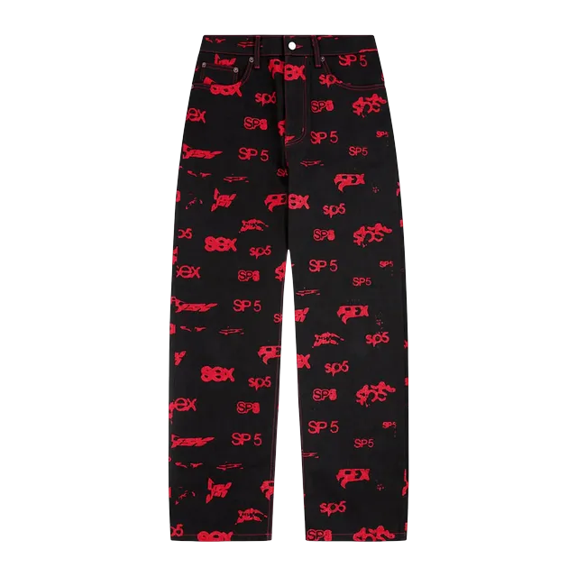 Sp5der 5Ex Aop Denim Pants Black — Authentic at CLZTURE