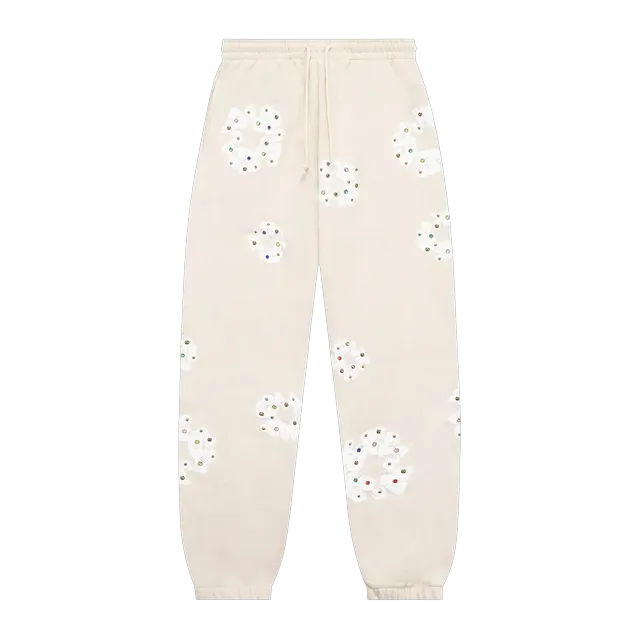 Denim Tears Rhinestone Cotton Wreath Sweatpants Oatmeal — Authentic Pants & Trousers at CLZTURE