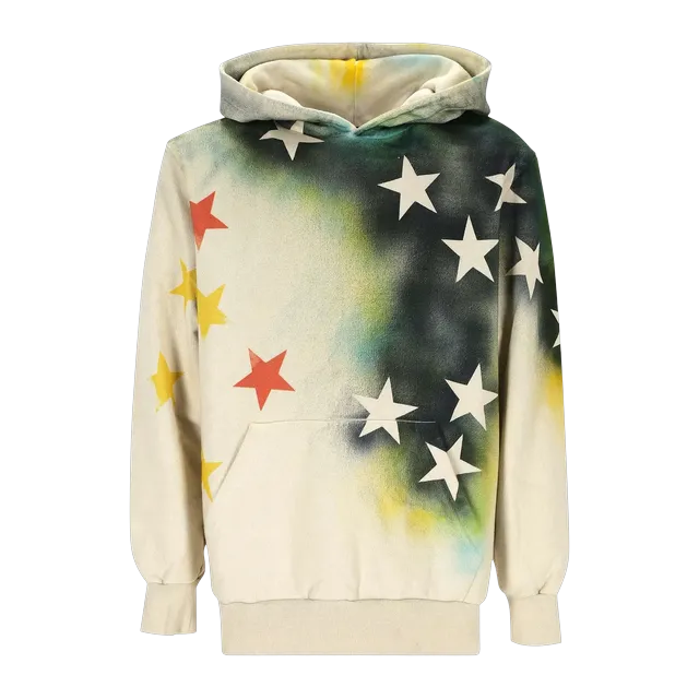 Palm Angels Sprayed Stars Hoodie White/Multicolor — Authentic Hoodies & Sweats at CLZTURE