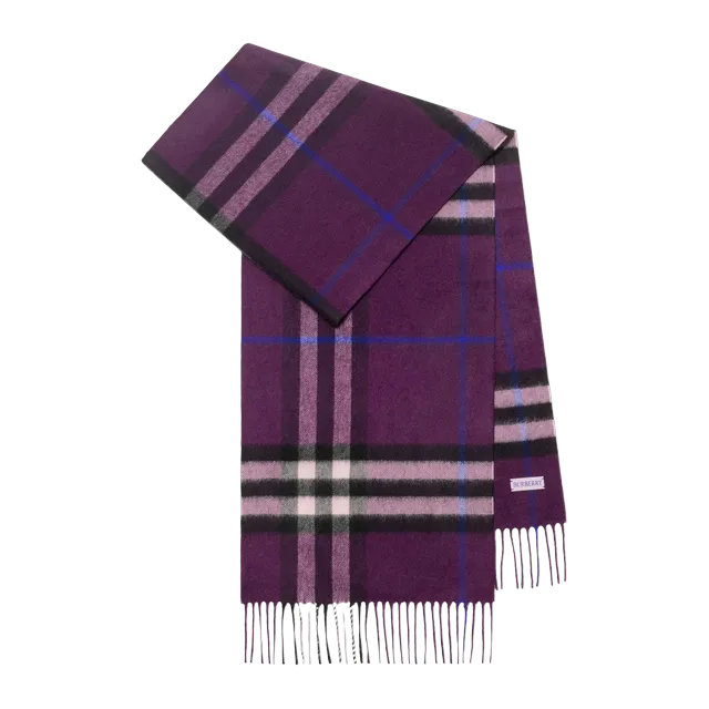 Burberry Scarf Cachemire Check Purple — Authentic Burberry in stock at CLZTURE