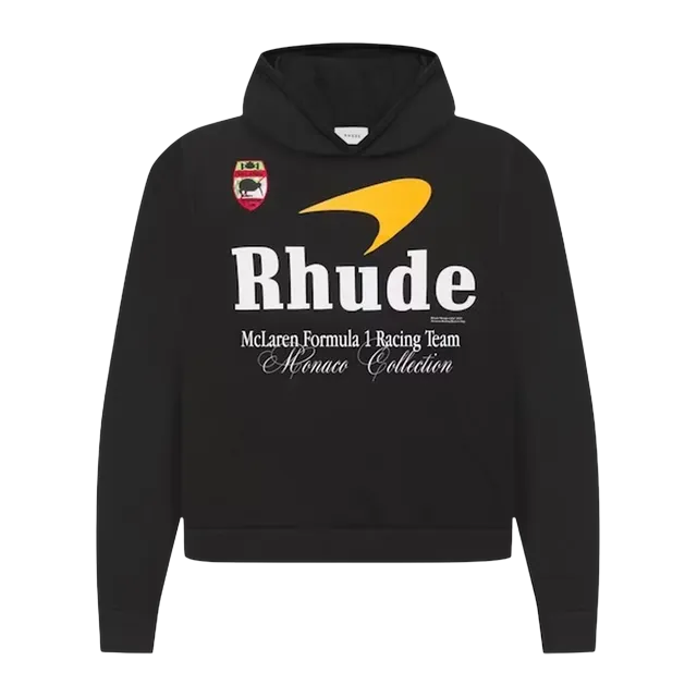 Rhude Mclaren x Logo Hoodie Black — Authentic Hoodies & Sweats at CLZTURE