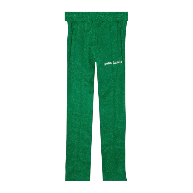 Palm Angels Lurex Track Pants Green/White — Authentic Pants & Trousers at CLZTURE