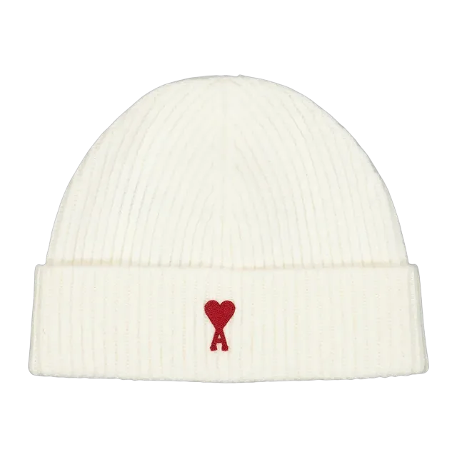 AMI Paris Adc Beanie White — Authentic Accessories at CLZTURE