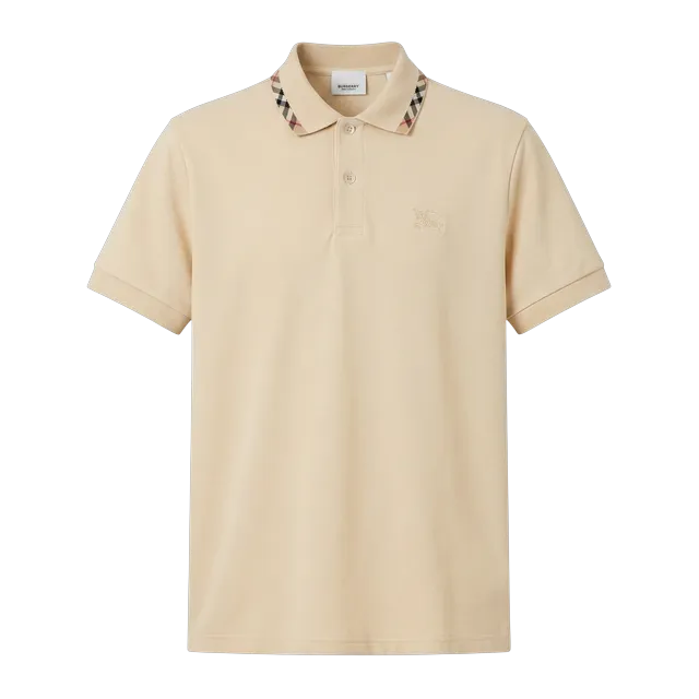 Burberry Polo à Col Check Brown — Authentic T-Shirts at CLZTURE