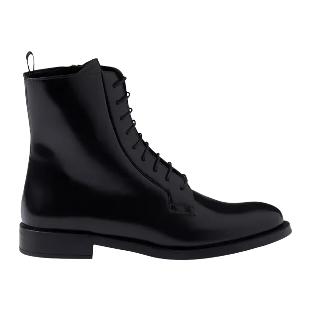 Prada Brushed Leather Ankle Black — Authentic Boots at CLZTURE