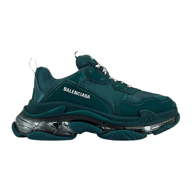 Balenciaga Triple S Clear Sole Full Dark Green — Authentic Shoes & Footwear at CLZTURE