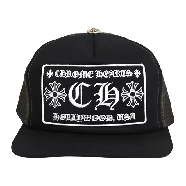 Chrome Hearts Ch Hollywood Trucker Hat Black/Camo — Authentic Chrome Hearts in stock at CLZTURE