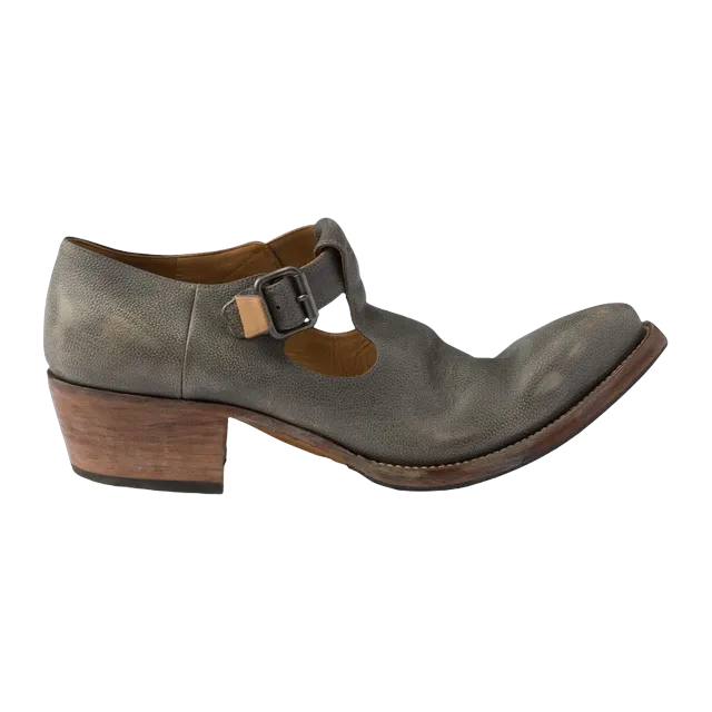 Prada Antiqued Leather With Buckle Grey — Authentic at CLZTURE