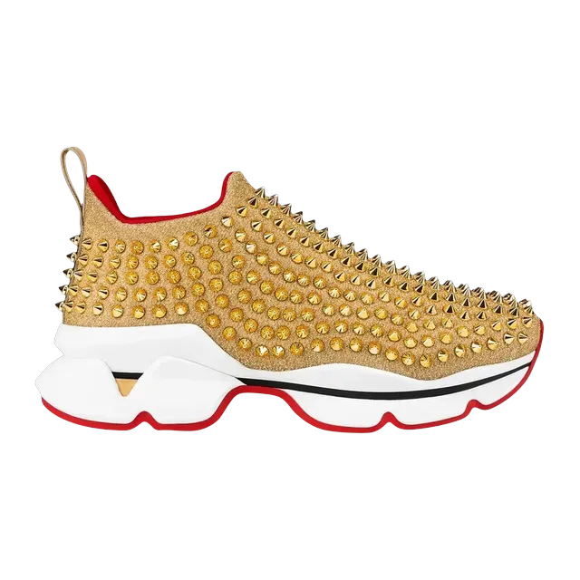 Christian Louboutin Spike Sock Gold — Authentic Shoes & Footwear at CLZTURE
