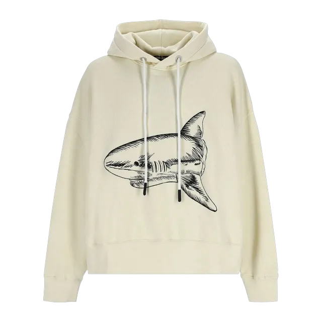 Palm Angels Split Shark Hoodie Butter — Authentic Hoodies & Sweats at CLZTURE