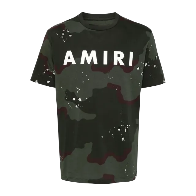 Amiri Logo Camo Green — Authentic T-Shirts at CLZTURE
