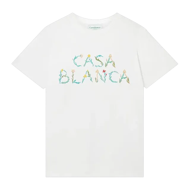 Casablanca L’Arche Fleurie T-Shirt White — Authentic Casablanca in stock at CLZTURE