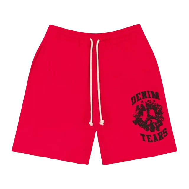 Denim Tears Denim University Sweatshirt Shorts Red — Authentic Shorts at CLZTURE