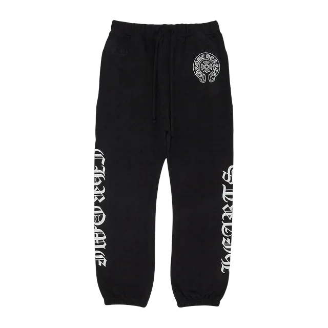 Chrome Hearts All Over Monogram Horseshoe Logo Sweatpants Black — Authentic Pants & Trousers at CLZTURE