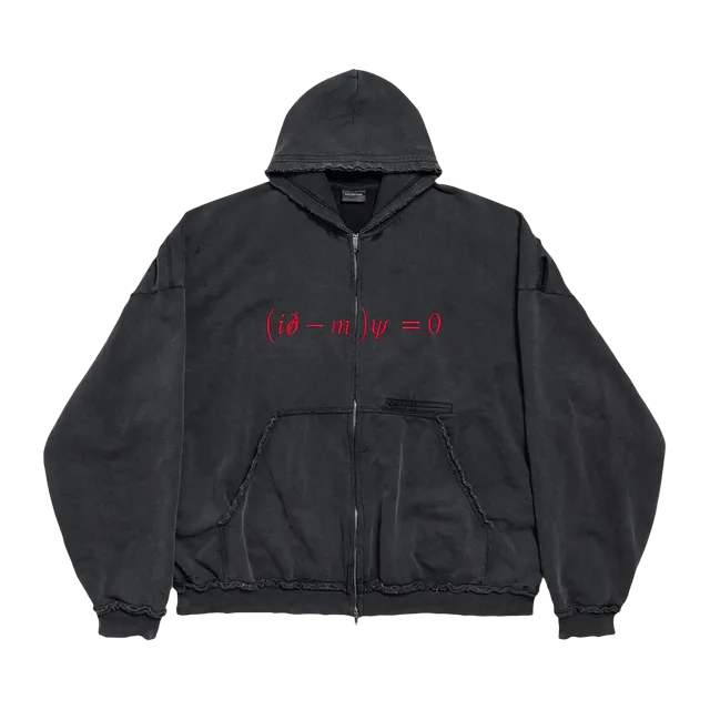Balenciaga Hoodie Zippé Pulled Dirac Equation Grey — Authentic Balenciaga in stock at CLZTURE