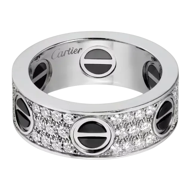 Cartier Ring Love Classique Pavée Silver — Authentic Rings at CLZTURE