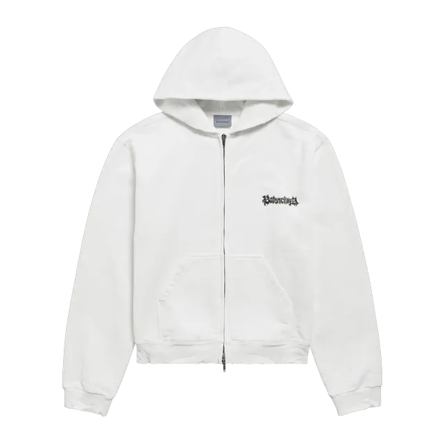 Balenciaga Hoodie Zippé Salon De Couture White — Authentic Hoodies & Sweats at CLZTURE