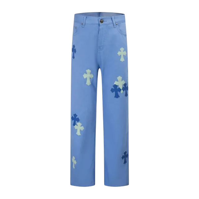 Chrome Hearts Cross Patch Jeans Blue — Authentic Chrome Hearts in stock at CLZTURE