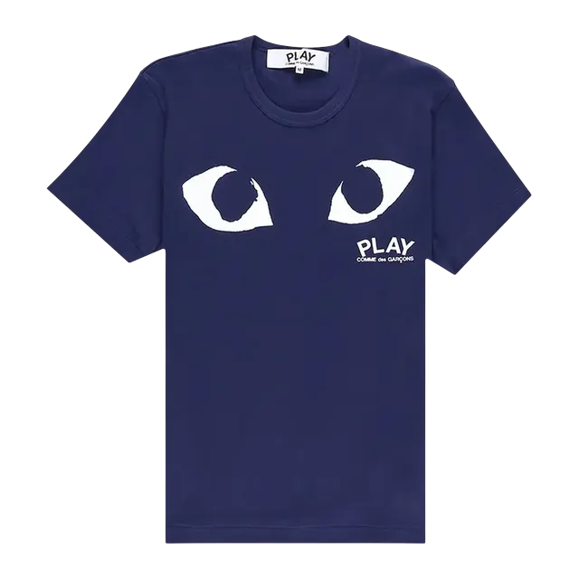 Comme des Garçons Play Big Eye Print T-Shirt Navy — Authentic T-Shirts at CLZTURE