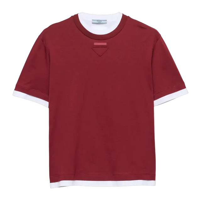 Prada Cotton Jersey T-Shirt Red — Authentic T-Shirts at CLZTURE