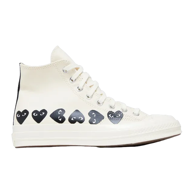 Converse Comme Des Garçons x Chuck 70 High Multi Heart – Milk Black — Authentic Shoes & Footwear at CLZTURE