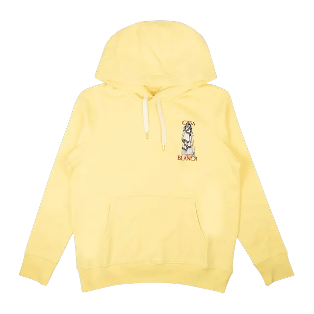 Casablanca Tennis Girl Hooded Sweatshirt Yellow — Authentic Casablanca in stock at CLZTURE
