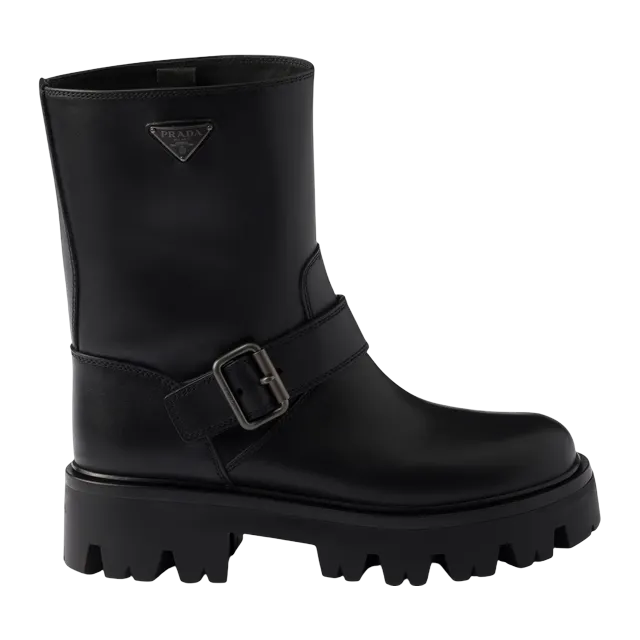 Prada Leather Booties Black — Authentic Boots at CLZTURE