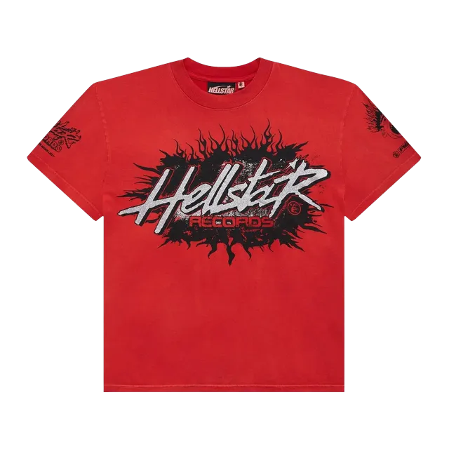 Hellstar Records T-Shirt Red — Authentic T-Shirts at CLZTURE