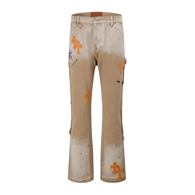 Chrome Hearts Cross Patch Jeans Orange — Authentic Chrome Hearts in stock at CLZTURE