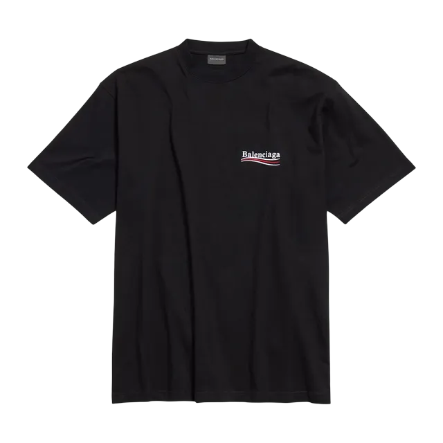 Balenciaga T-Shirt Political Campaign Black — Authentic T-Shirts at CLZTURE