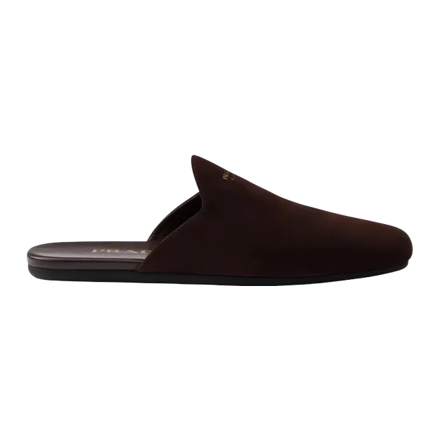 Prada Suede Mules Brown — Authentic Prada in stock at CLZTURE