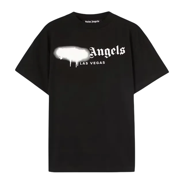 Palm Angels Las Vegas Sprayed Logo Black — Authentic T-Shirts at CLZTURE