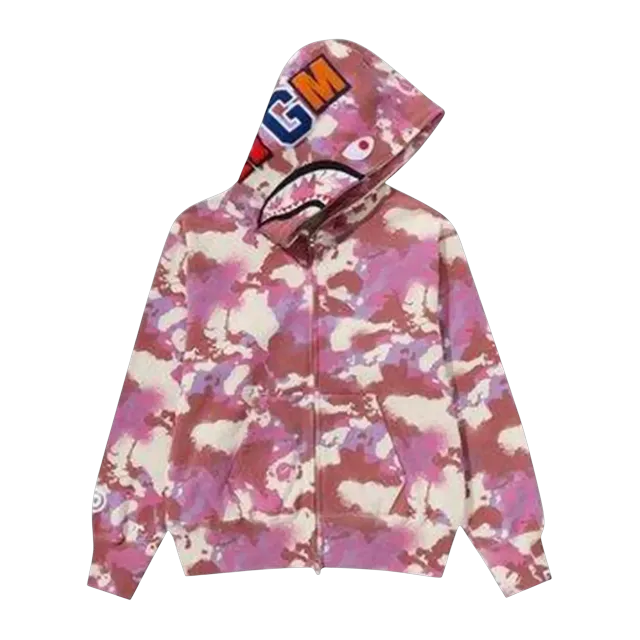 BAPE Map Camo Shark Full Zip Hoodie Pink — Authentic Hoodies & Sweats at CLZTURE