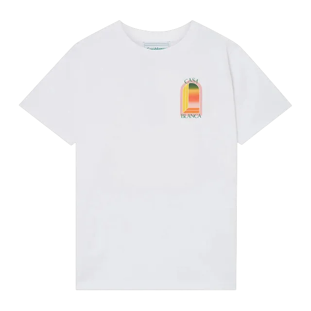 Casablanca Gradient Arch Logo Printed T-Shirt White — Authentic Casablanca in stock at CLZTURE