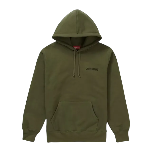 Supreme 1-800 Hooded Olive — Authentic at CLZTURE