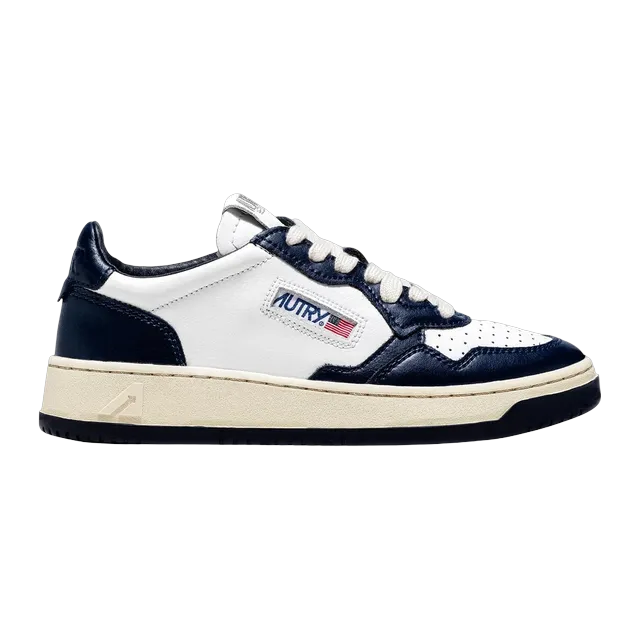 Autry Medalist Low White Navy Blue — Authentic Shoes & Footwear at CLZTURE
