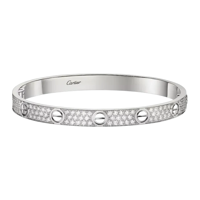 Cartier Bracelet Love Classique Pavé Silver — Authentic Jewelry at CLZTURE