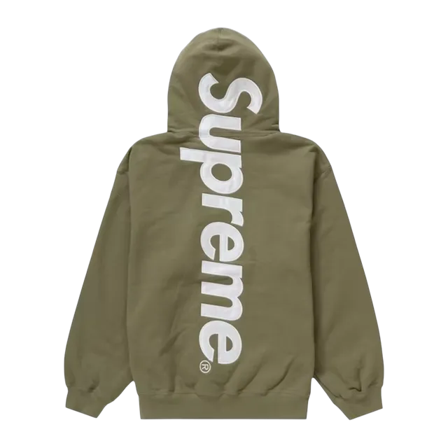 Supreme Satin Applique Hooded Olive — Authentic Supreme in stock at CLZTURE