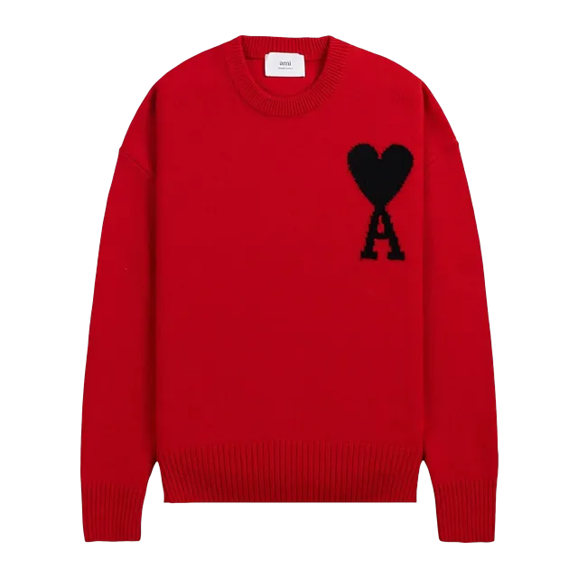 AMI Paris Big Logo Sweater Red — Authentic AMI in stock at CLZTURE