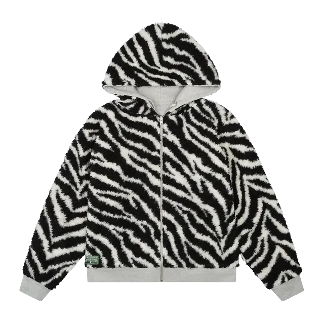 Denim Tears Zebra Shearling Lined Reversible Zip Hoodie — Authentic Denim Tears in stock at CLZTURE