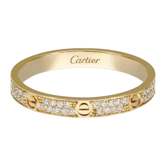 Cartier Ring Love Mini Pavée Gold — Authentic Rings at CLZTURE