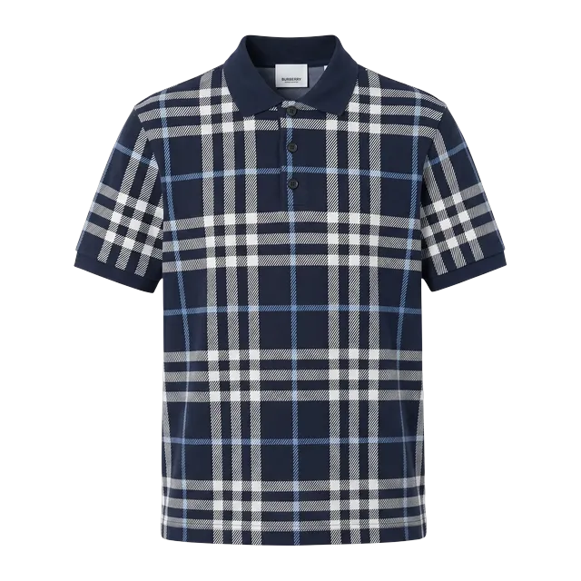 Burberry T-Shirt Cotton Checked Blue — Authentic T-Shirts at CLZTURE