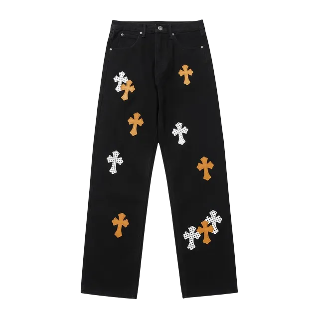 Chrome Hearts Cross Patch Jeans Orange — Authentic Chrome Hearts in stock at CLZTURE