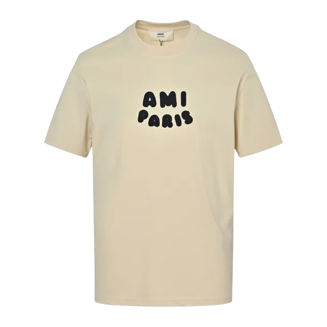 T-Shirt Ami Paris Beige — Authentic AMI in stock at CLZTURE