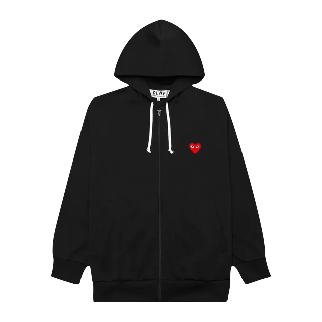 Comme des Garçons Play Heart Hooded Sweatshirt Black — Authentic Hoodies & Sweats at CLZTURE
